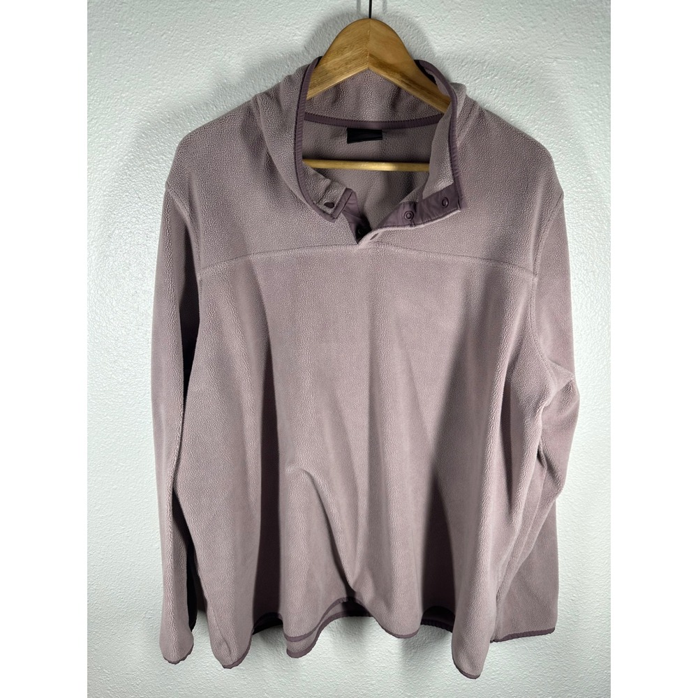 32 Degrees Heat Fleece Pullover Womens XXL Purple Snap Neck Mock Neck 6861